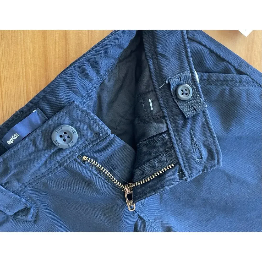 NEW Gap Kids Chino Navy Shorts 8 Adj Waist